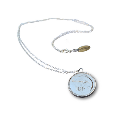 Irish 10p (Salmon) Single Coin Necklace