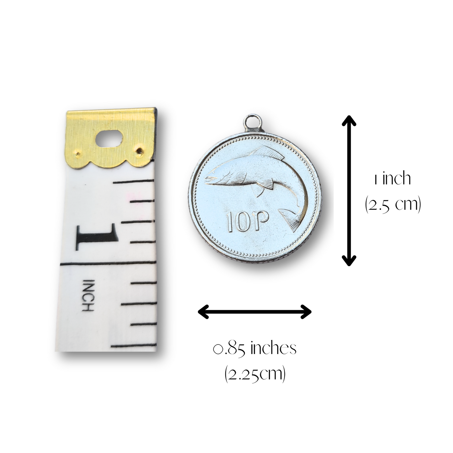 Irish 10p (Salmon) Single Coin Necklace