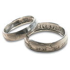 Sterling Silver Wedding Ring Set | Rare 1818 British Shilling & Sixpence Coins