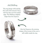 Sterling Silver Wedding Ring Set | Rare 1818 British Shilling & Sixpence Coins