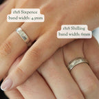 Sterling Silver Wedding Ring Set | Rare 1818 British Shilling & Sixpence Coins