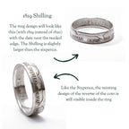 Sterling Silver Wedding Ring Set | 1819 British Shilling & Sixpence Coins