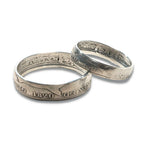 Sterling Silver Wedding Ring Set | 1820 British Shilling & Sixpence Coins