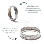 Sterling Silver Wedding Ring Set | 1820 British Shilling & Sixpence Coins