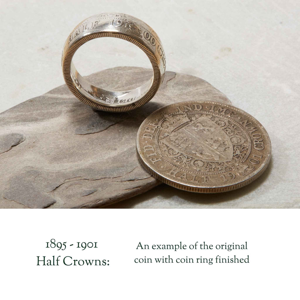 British Half Crown Sterling Silver Coin Ring
