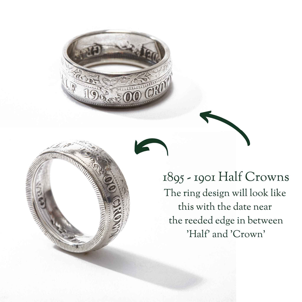 British Half Crown Sterling Silver Coin Ring