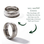 British Half Crown Sterling Silver Coin Ring