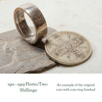 British Florin/Two Shilling Sterling Silver Coin Ring