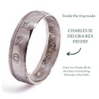 British 2025 One Penny Silver Coin Ring