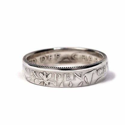 British 2026 Sixpence Sterling Silver Coin Ring