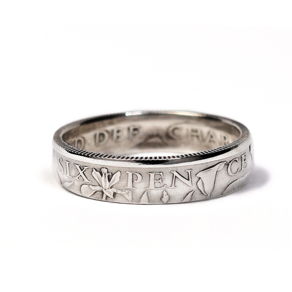 British 2025 Sixpence Sterling Silver Coin Ring