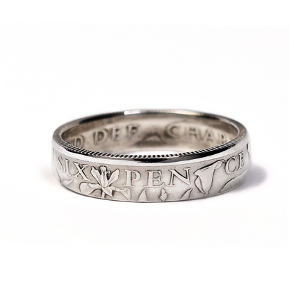 British 2025 Sixpence Sterling Silver Coin Ring
