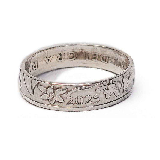 British 2025 Sixpence Sterling Silver Coin Ring