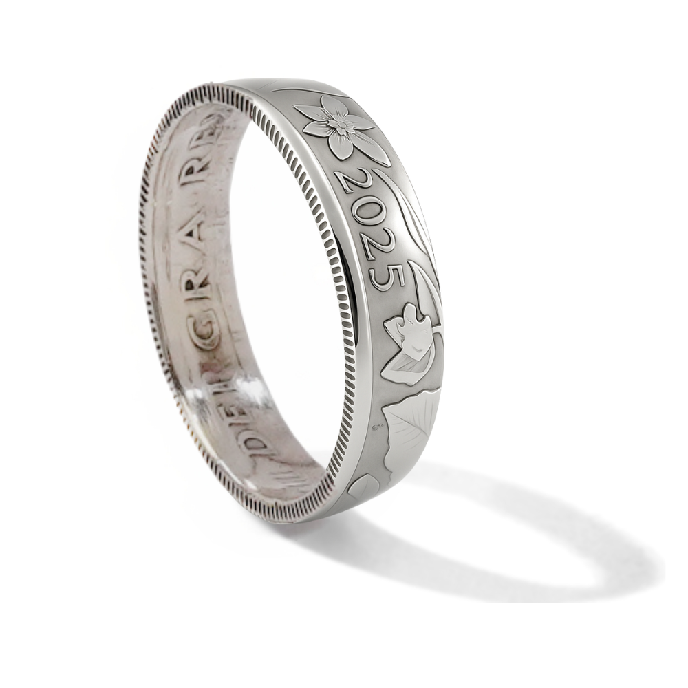 British 2025 Sixpence Sterling Silver Coin Ring