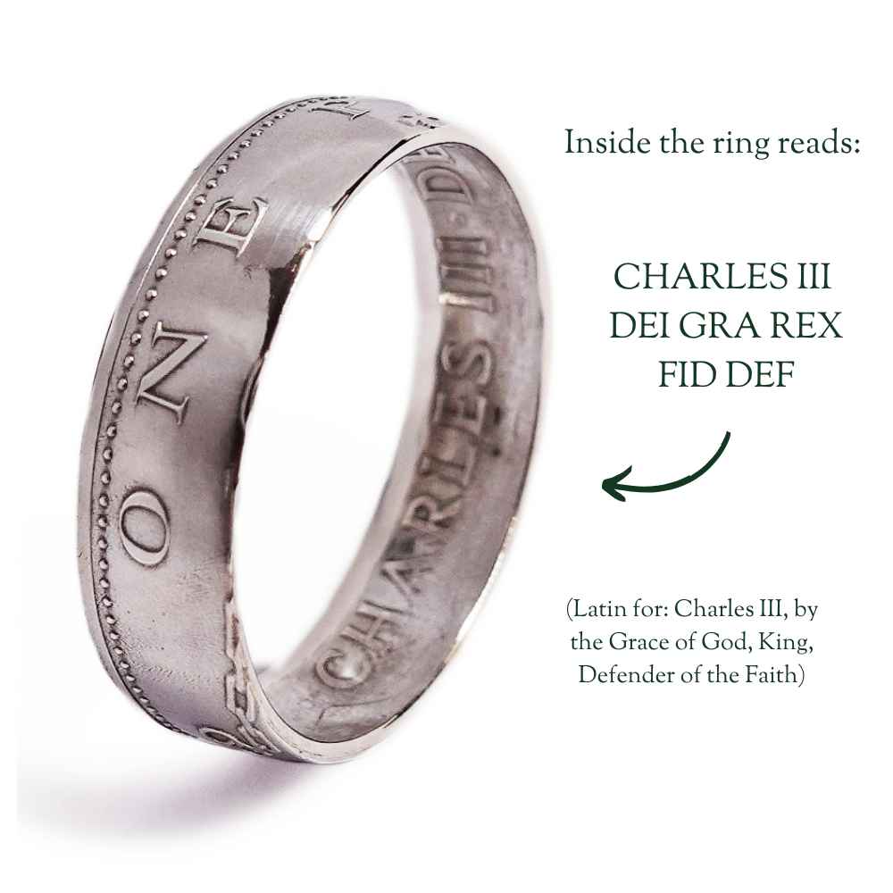 British 2026 One Penny Silver Coin Ring