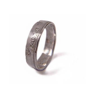 British 2026 One Penny Silver Coin Ring