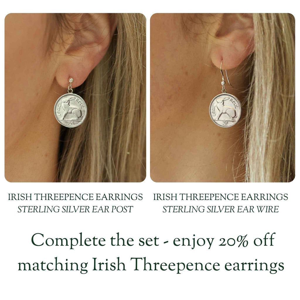 Irish Threepence (Hare) Double Coin Necklace