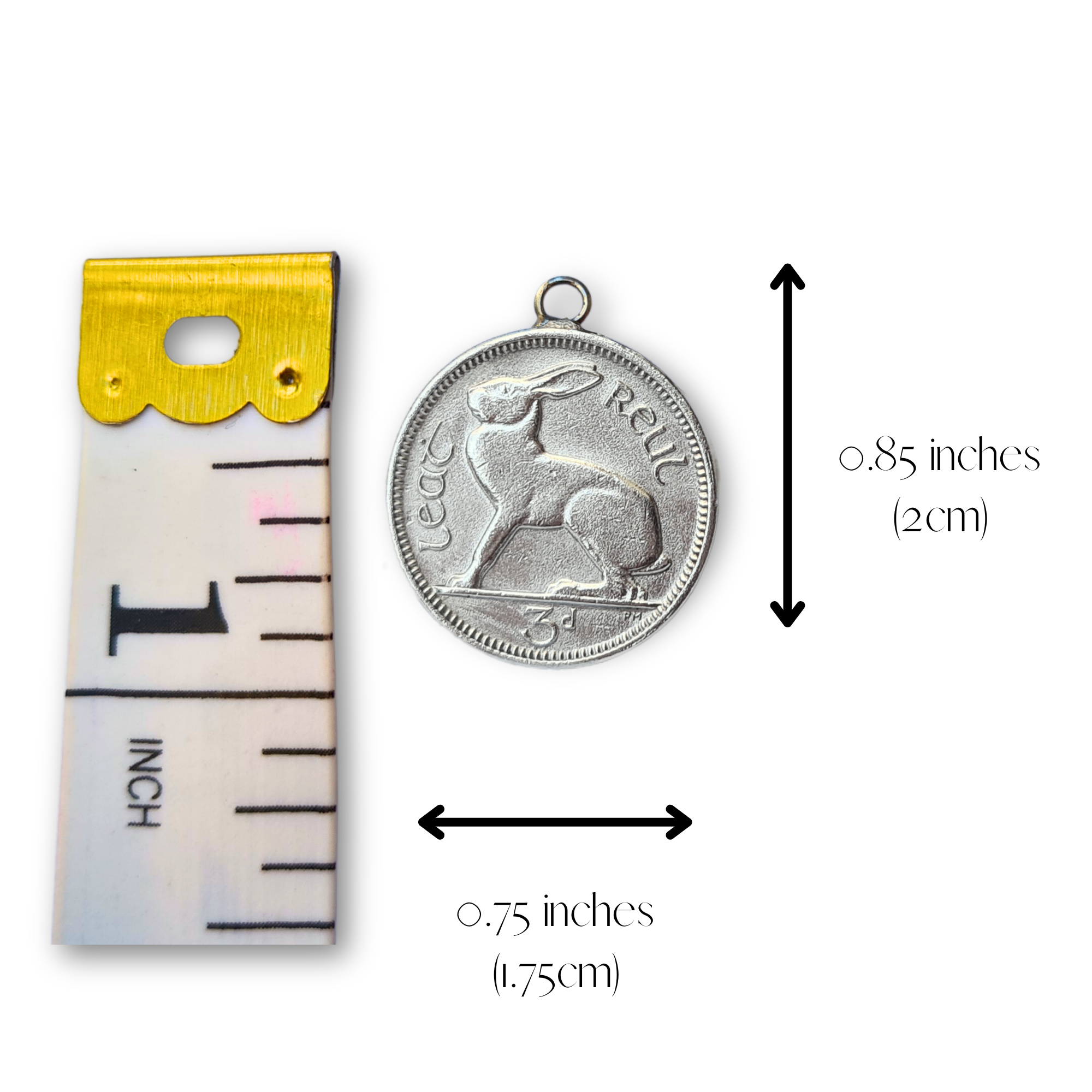 Irish Threepence (Hare) Single Coin Necklace