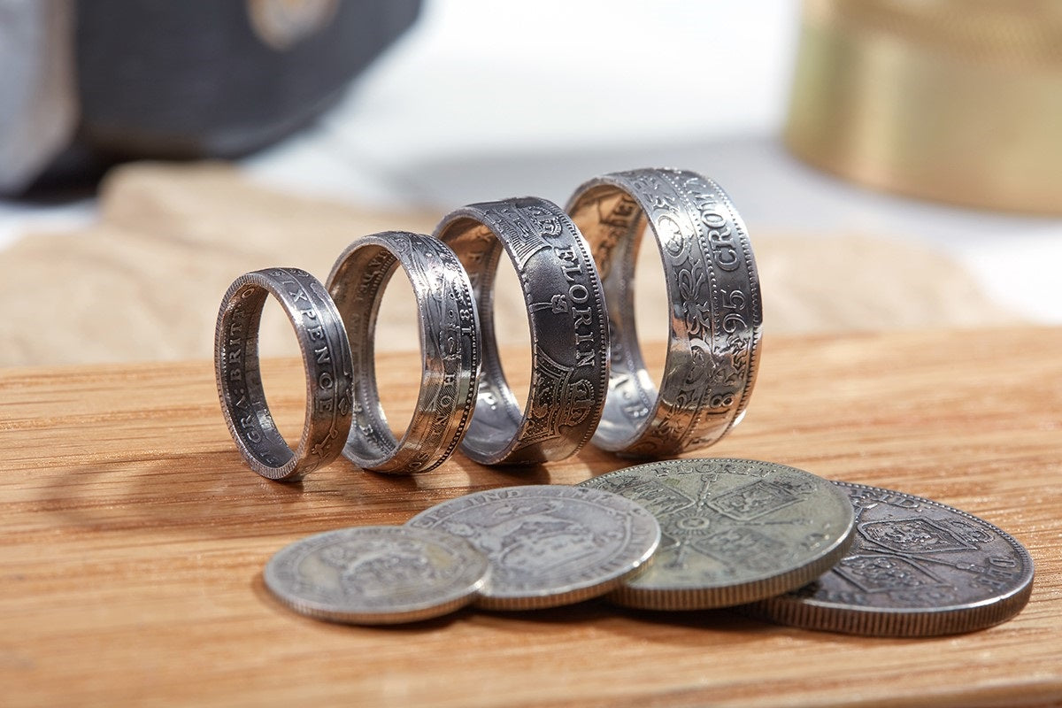 Load video: video showing how we make our handmade coin rings