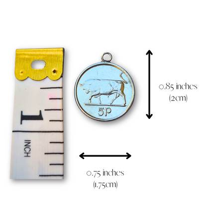Irish 5p (Bull) Single Coin Necklace