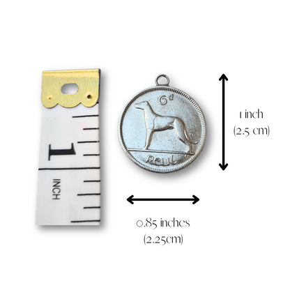 Irish Sixpence (Wolfhound/Dog) Single Coin Necklace
