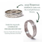 British 2025 Sixpence Sterling Silver Coin Ring