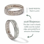 British 2026 Sixpence Sterling Silver Coin Ring
