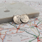 Irish 5p (Bull) Double Coin Necklace