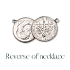 US Dime pendant - two coins soldered together showing the reverse of the necklace