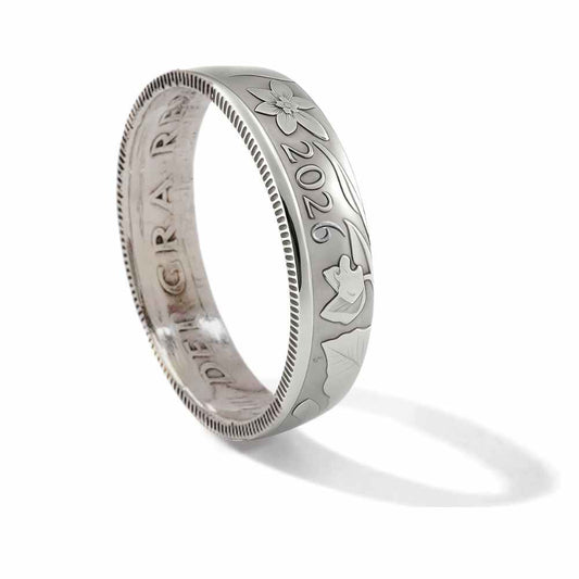 British 2026 Sixpence Sterling Silver Coin Ring