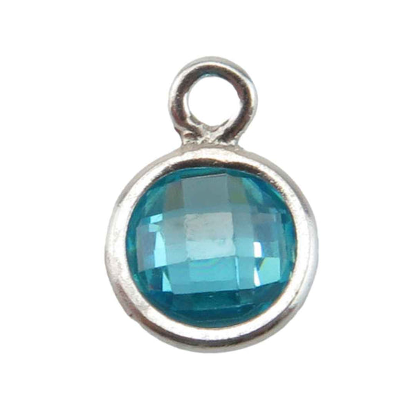 Birthstone Charm - Sterling Silver (one per single coin necklace)