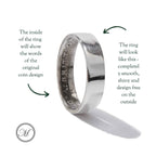 Sterling Silver Sixpence Coin Ring - Smooth Outer, Detail Inner