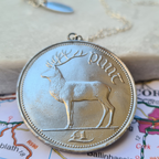 Irish Punt (Red Deer) Single Coin Necklace