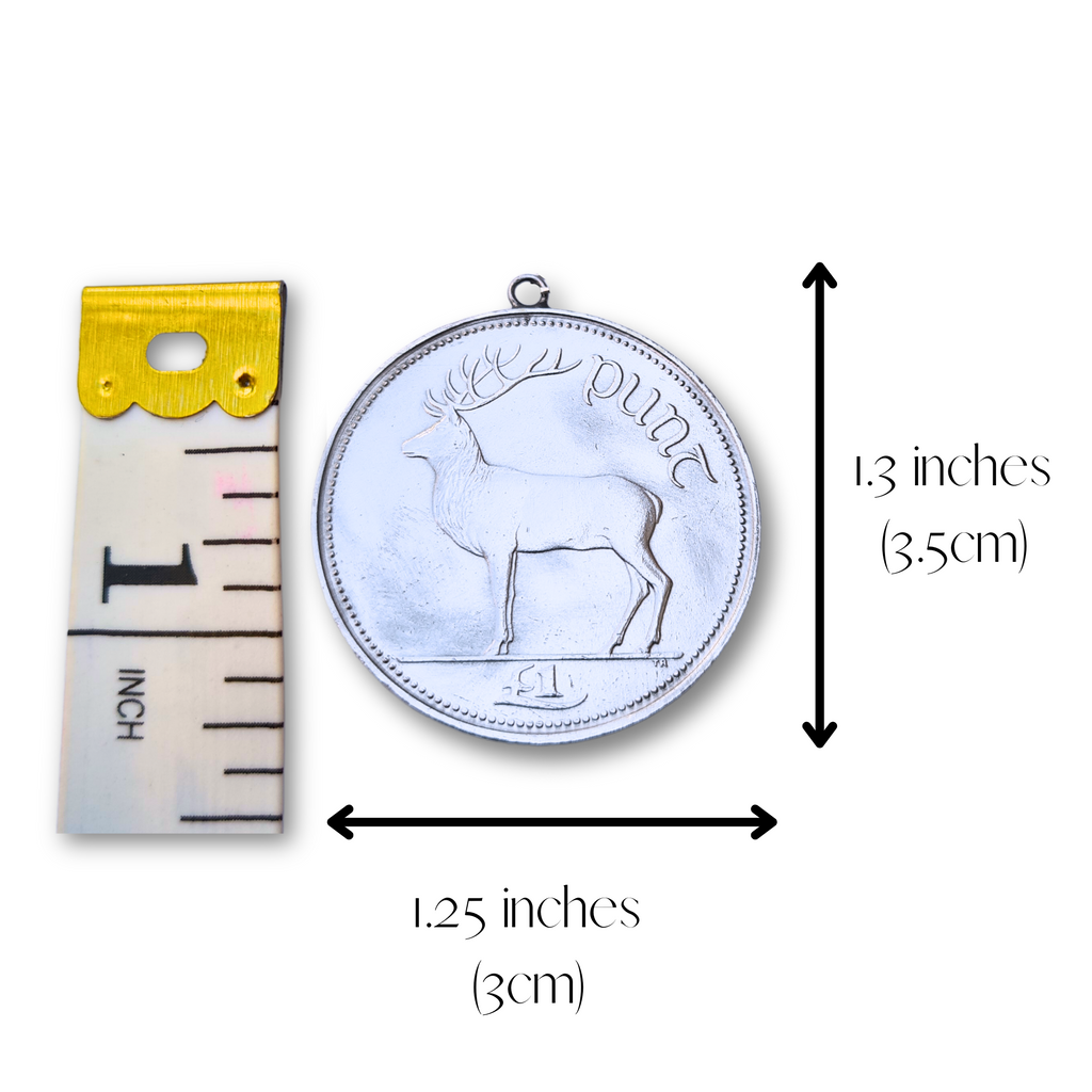 Irish Punt (Red Deer) Single Coin Necklace