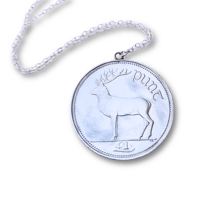 Irish Punt (Red Deer) Single Coin Necklace