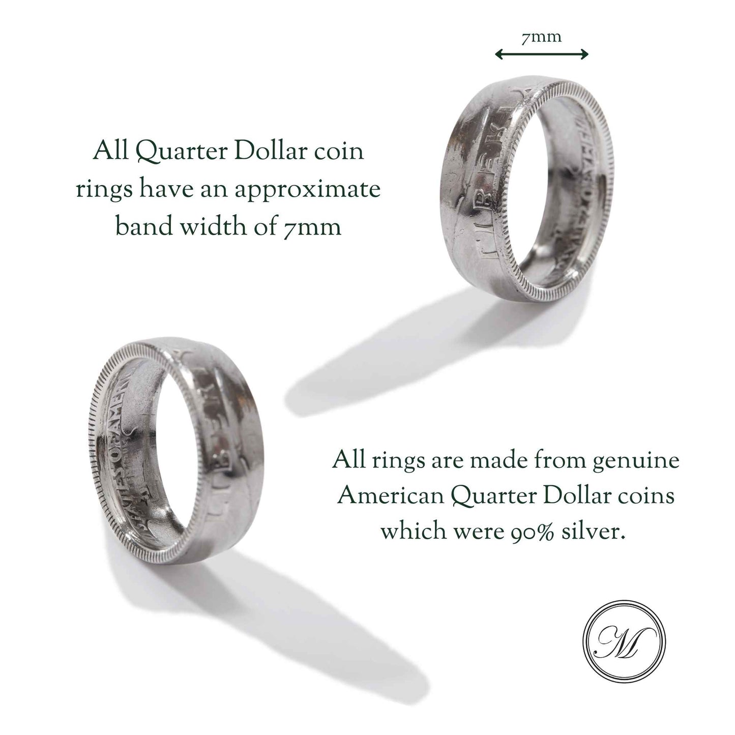 Quarter Dollar Liberty 1964 Coin Ring