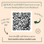 Sterling Silver Sixpence Double Coin Necklace