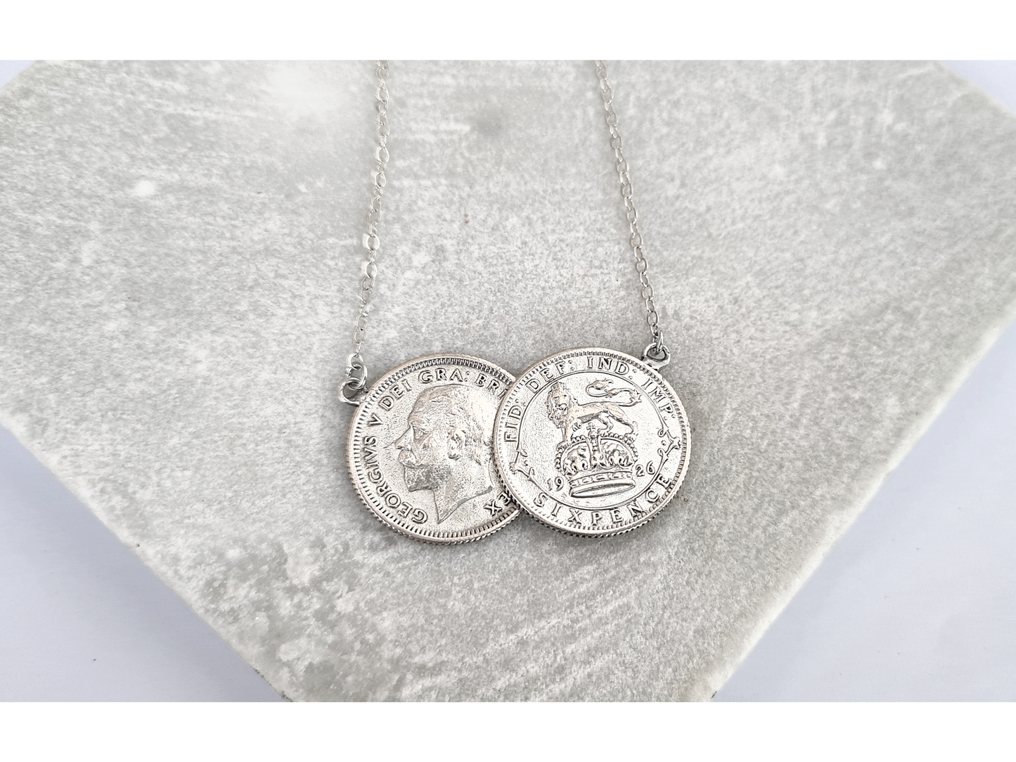 Queen Elizabeth II Memorabilia - 1926 Double Sixpence coin necklace from the year of Her Majesty's birth