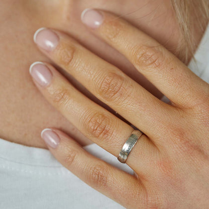 1800s sixpence coin ring worn on ring finger