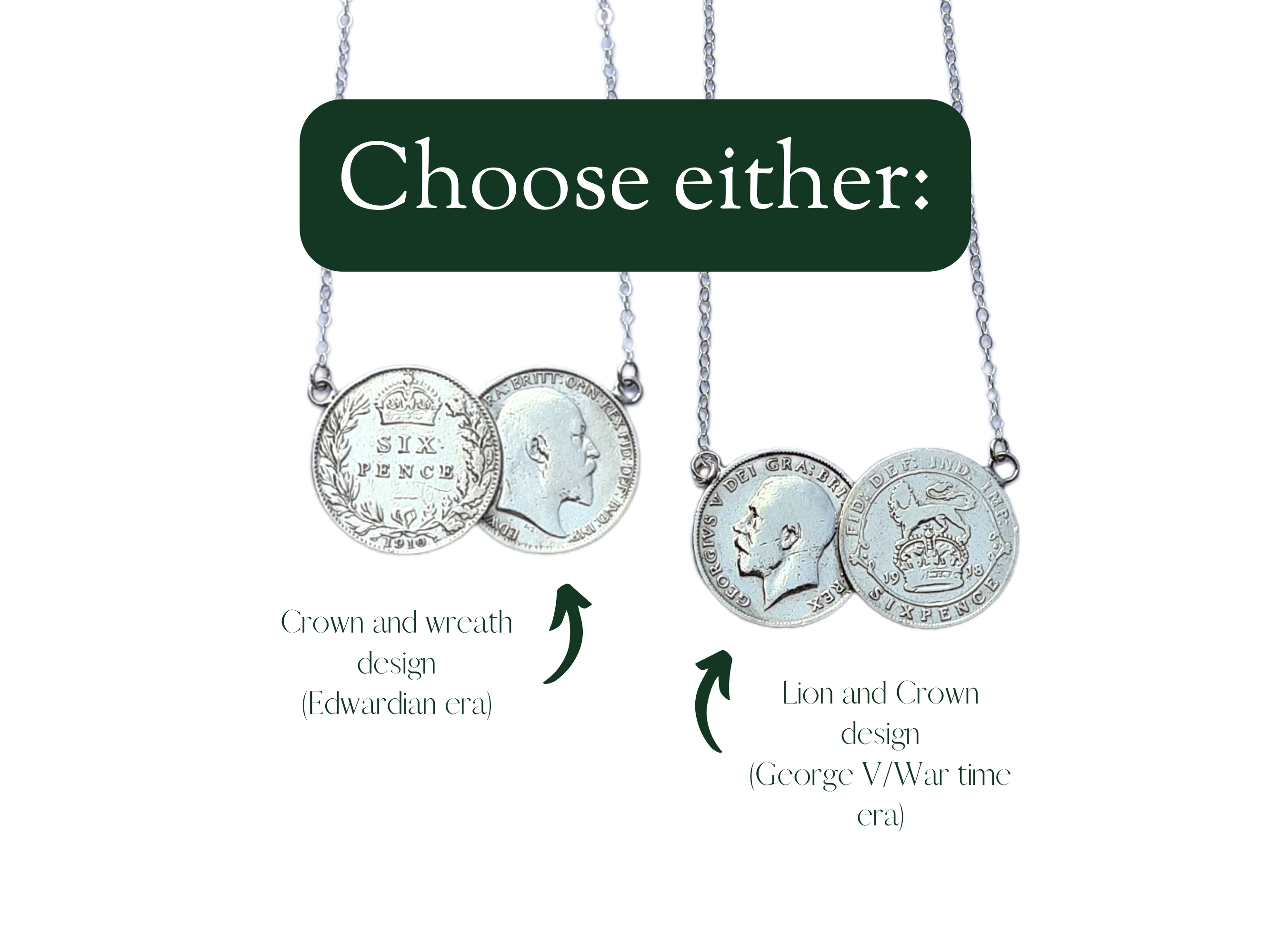 Sterling Silver Sixpence Double Coin Necklace