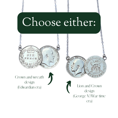 Sterling Silver Sixpence Double Coin Necklace