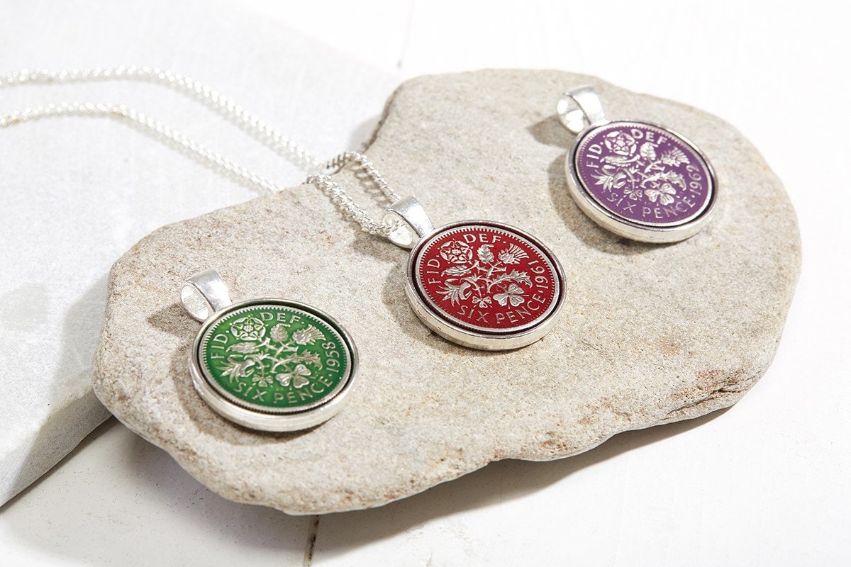 Sixpence Handmade Enamelled Necklace Pendant