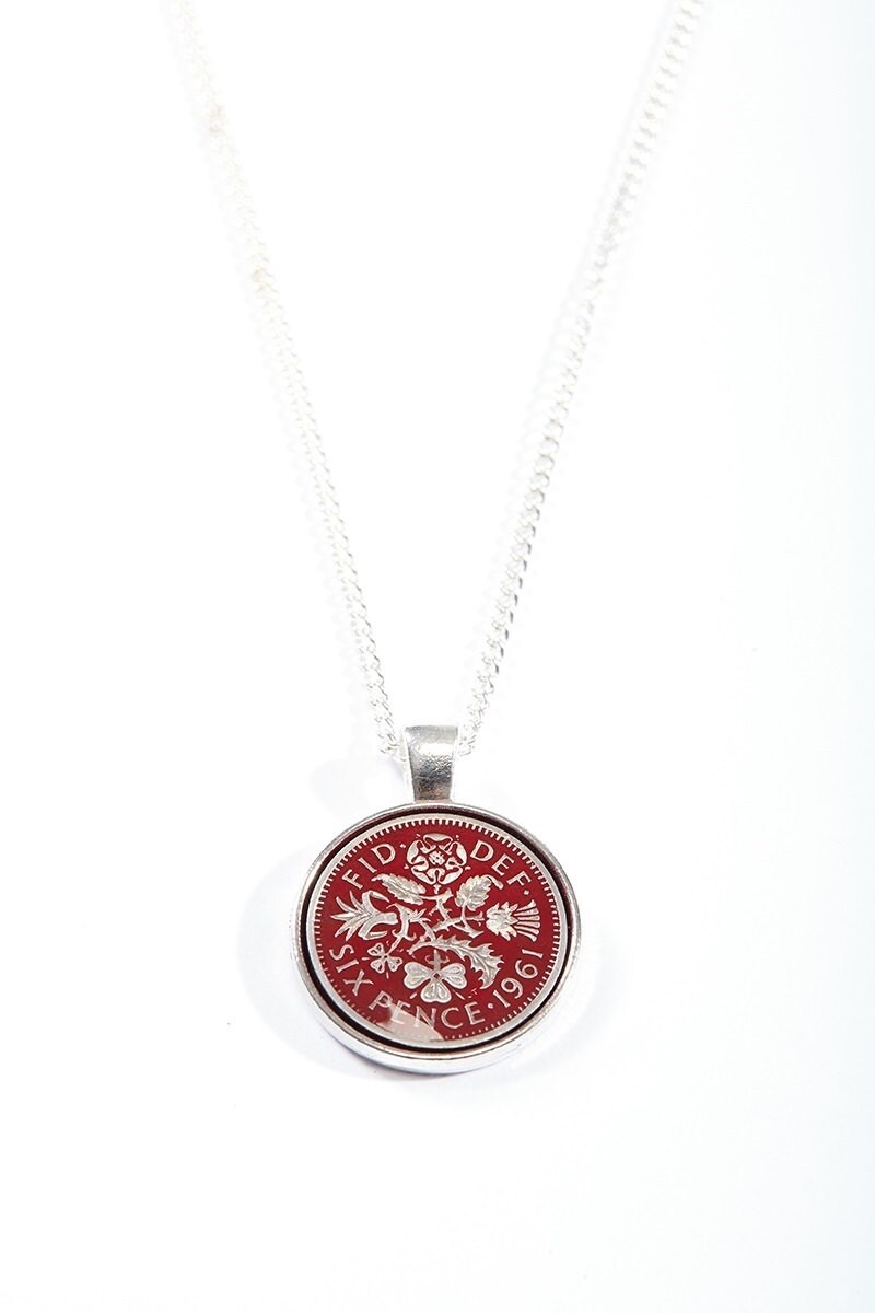 Sixpence Handmade Enamelled Necklace Pendant