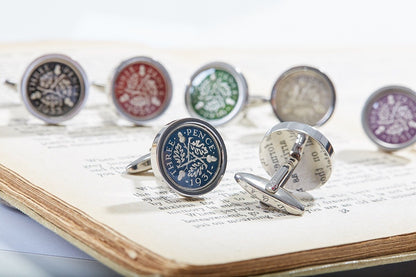 British Threepence (silver) Coin Handmade Cufflinks