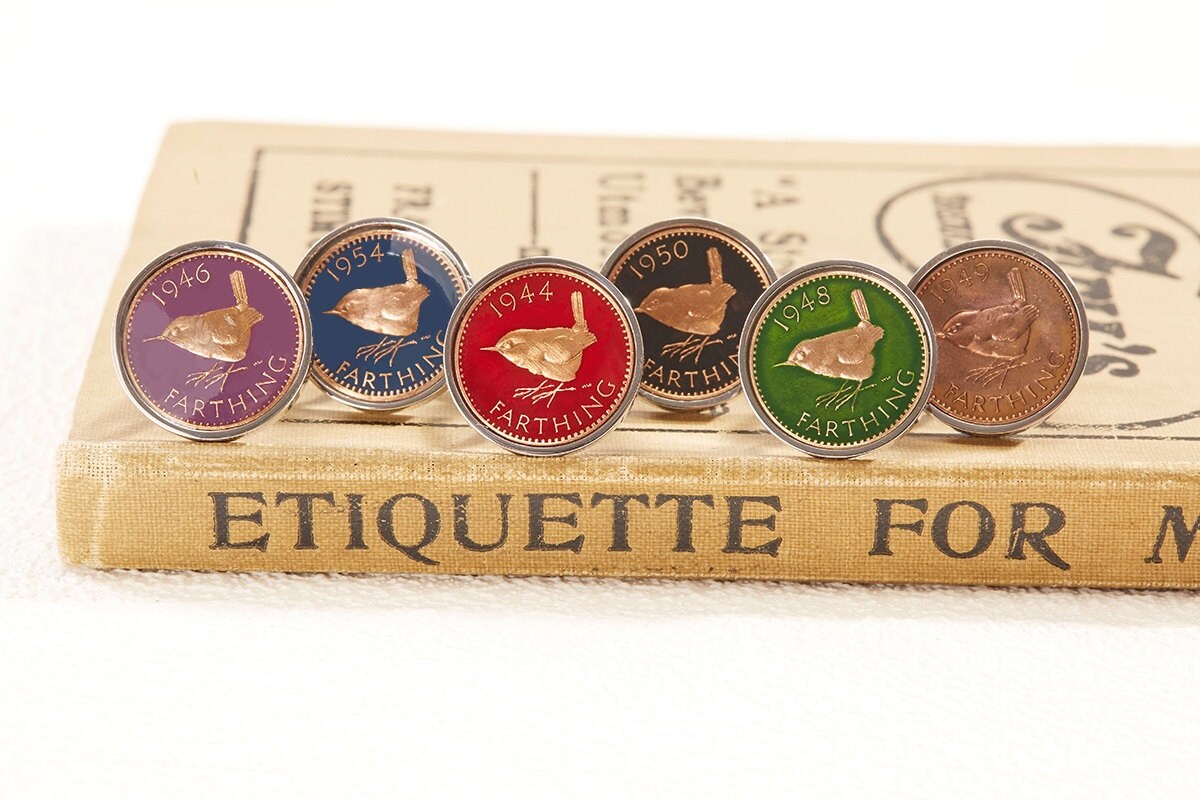 British Farthing Coin Handmade Cufflinks