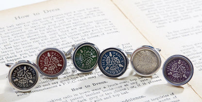 British Threepence (silver) Coin Handmade Cufflinks