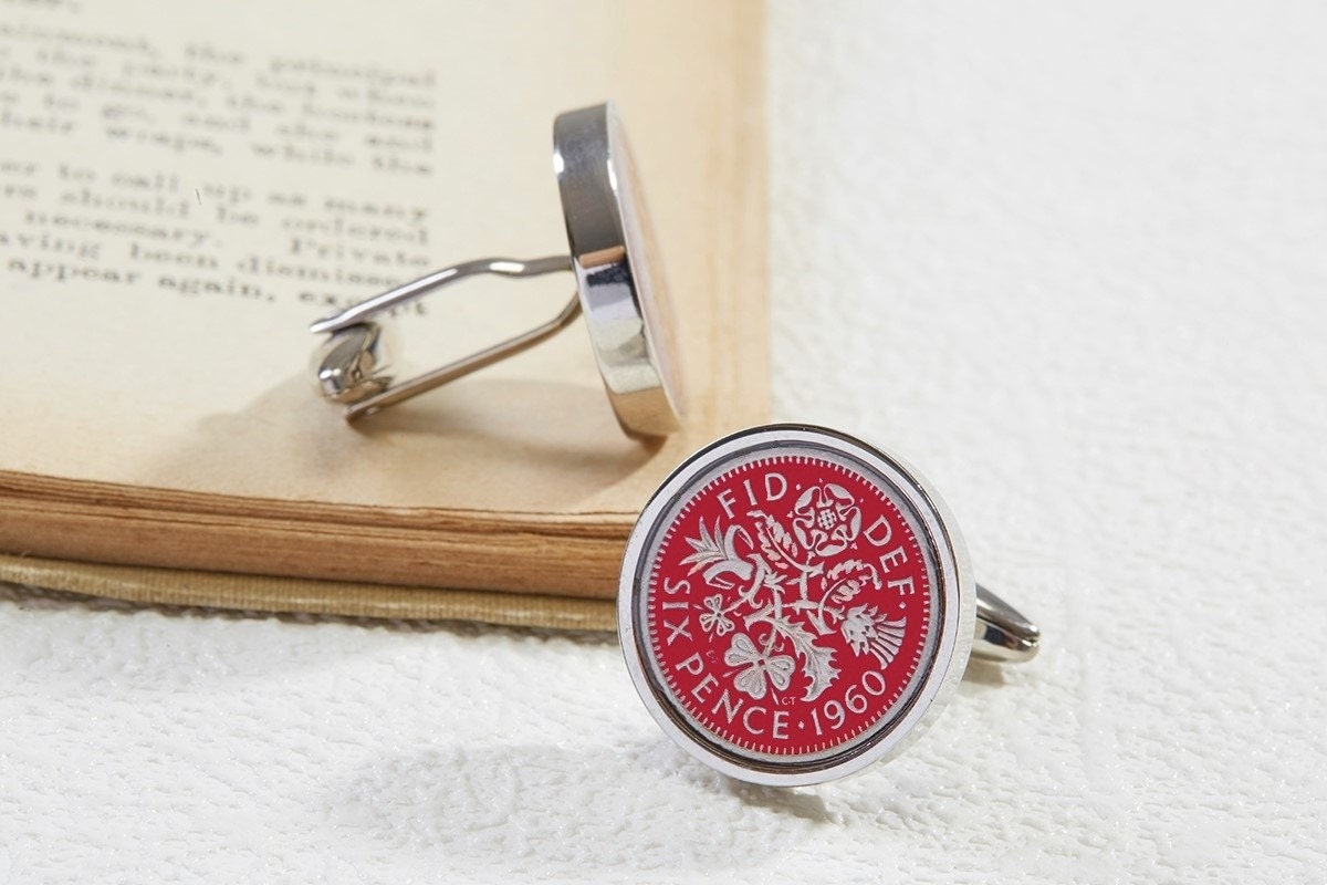 British Sixpence coin handmade Cufflinks