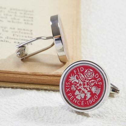 British Sixpence coin handmade Cufflinks