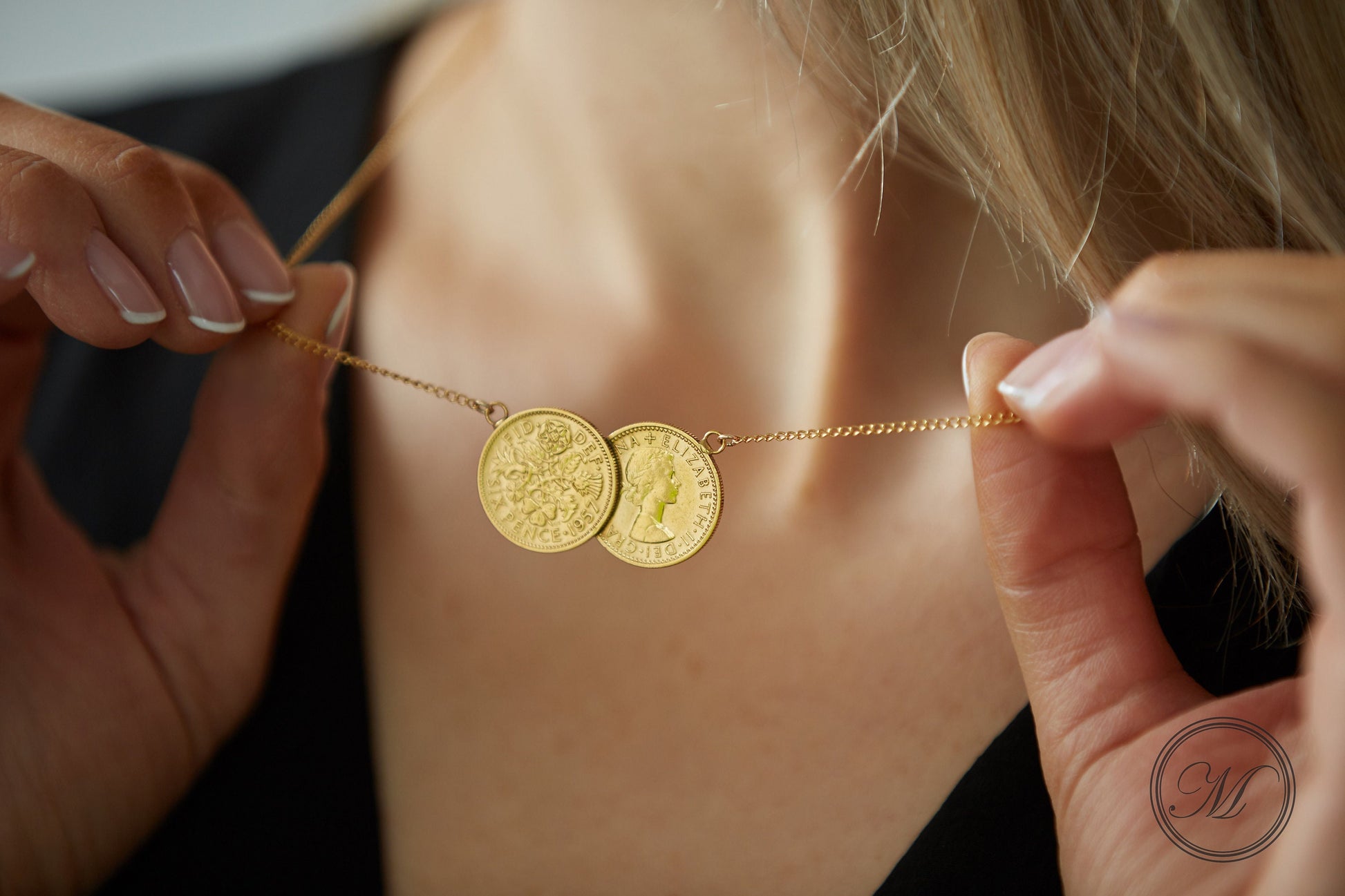 18K Gold Queen Coin Necklace, Silver Queen Coin Necklace, Coin Pendant  Necklace