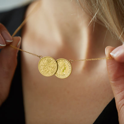 Sixpence Double Necklace Gold Plated and Non-plated